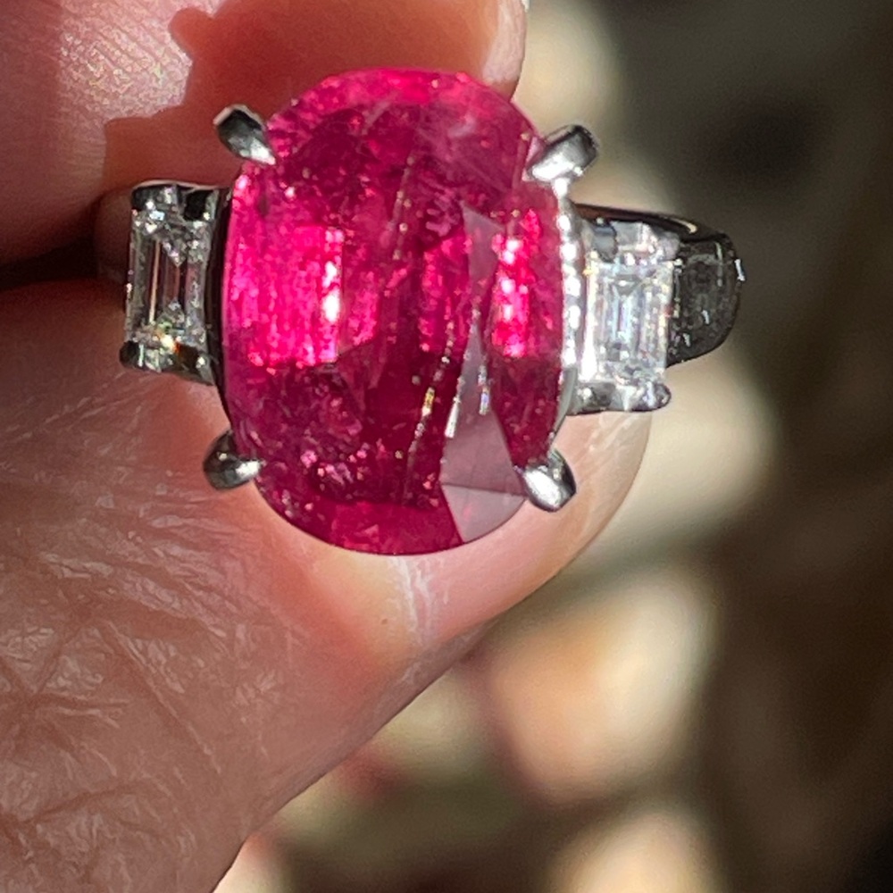 Platinum Ruby and Diamond Ring